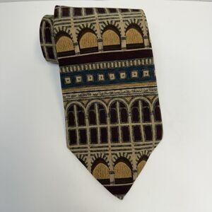 UNICEF Men’s Italian Architecture Florence Made In USA 100% Silk Neck Tie 4 X 58